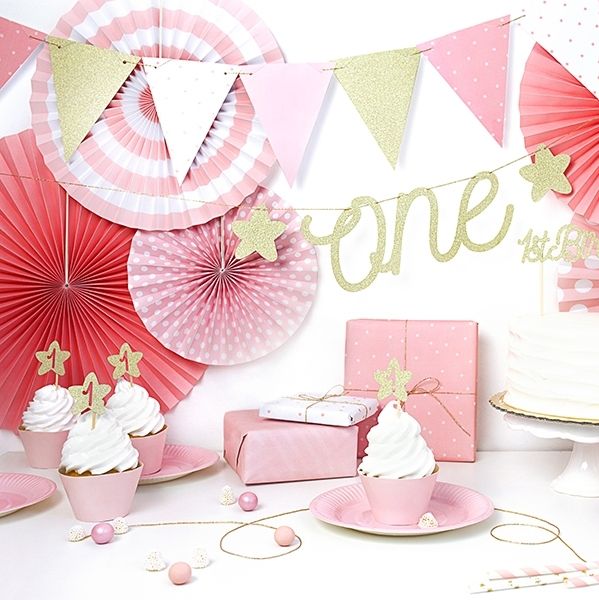 pour mariage FENRIR Lot de 36 fanions pour chambre d/'enfant rose extérieur fête d/'anniversaire Noël