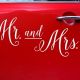 Sticker voiture mariage - Mr and Mrs