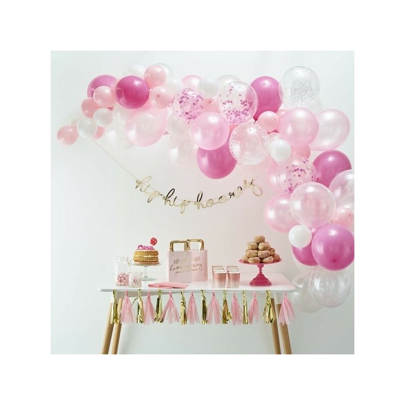 Ballons fushia anniversaire filles