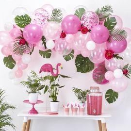 Lot de 30 ballons de décoration d'anniversaire rose fuchsia doré -  Guirlande de ballons rose fuchsia doré - Balons pour anniversaire,  décoration de