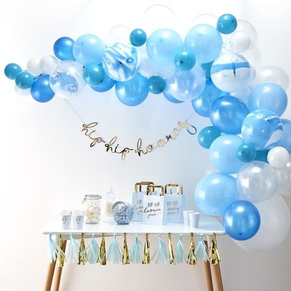 Guirlande Ballon Joyeux Anniversaire Bleue