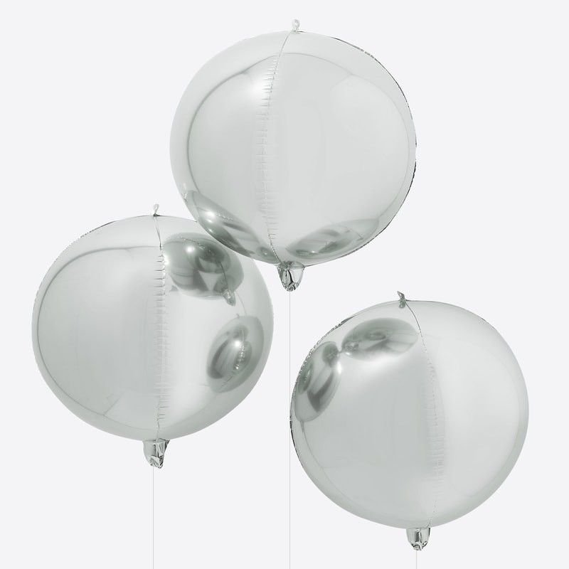 Ballons géant argent (par 3) - MODERN CONFETTI