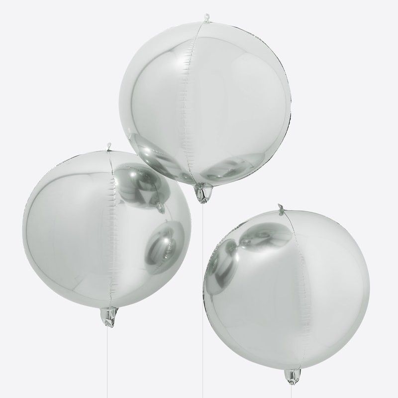 Ballon Géant rond diam 80 cm argent - Ballons / Gonflables pas cher