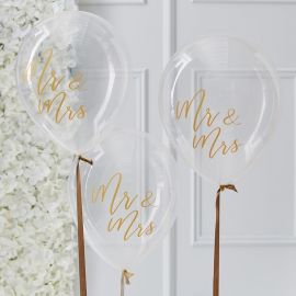 Ballons Mr Mrs (par 5) - or
