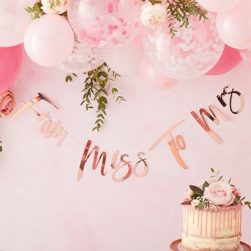 Guirlande Evjf Miss To Mrs Rose Gold Modern Confetti Guirlande Evjf Miss To Mrs Rose Gold Modern Confetti