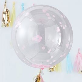 Ballon confettis géant rose (par 3) - 90 cm