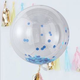 Ballons confettis géant bleu (par 3) - 90 cm