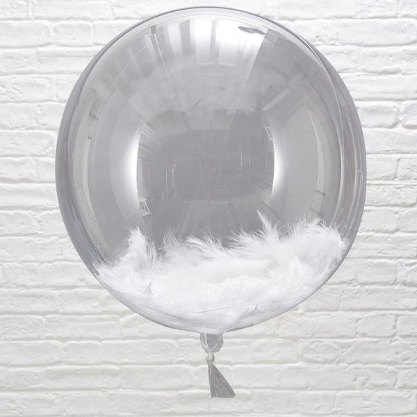 Ballons transparents avec plumes (par 3) - 45 cm - MODERN CONFETTI