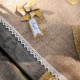 Chemin de table toile de jute et dentelle - larg 20 cm