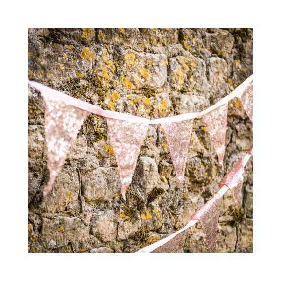 Guirlande fanions sequins - Rose Gold