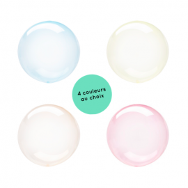 Ballon bulle transparent - pastel - 45 cm