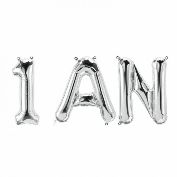 Ballons d'anniversaire 1 AN - argent - MODERN CONFETTI