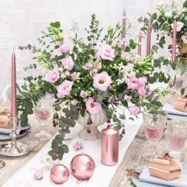 Bocal en verre cuivre mercurise pour décoration de table rose gold