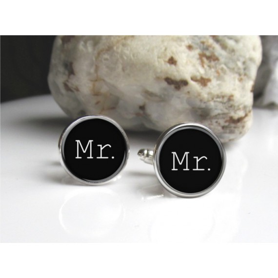 Boutons de manchettes noirs - Mr