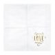 Serviettes blanches et or