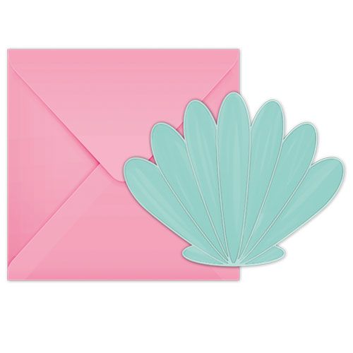 Cartes Invitations Coquillages Theme Sirene Modern Confetti