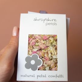 Confettis de fleurs biodégradables - blanc et rose
