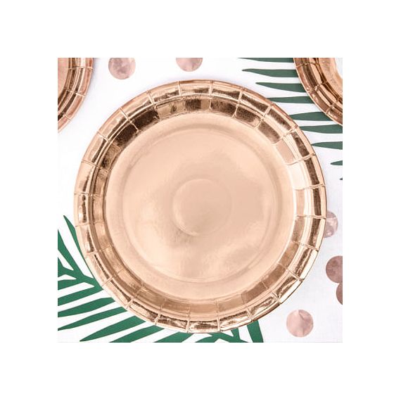 Assiettes rondes - rose gold