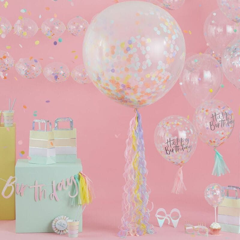 Sacs Cadeaux Anniversaire Pastel X5 Modern Confetti