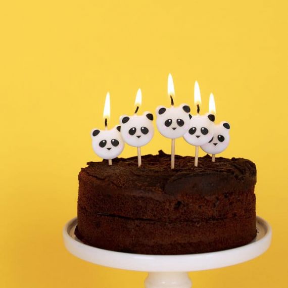 Bougies d'anniversaire mini pandas
