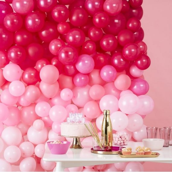 10 ballons anniversaire 1 an rose, rose gold, chiffre 1 - MODERN CONFETTI