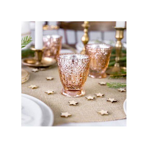 Photophores vintage rose gold x4