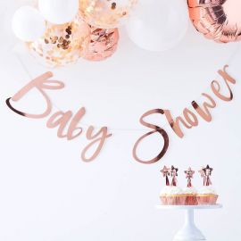 Guirlande baby shower - Rose gold