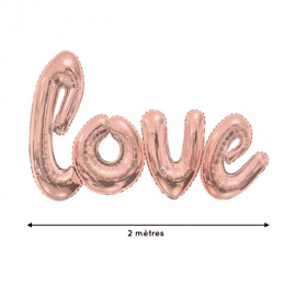 Ballon géant Love rose gold - 2 mètres