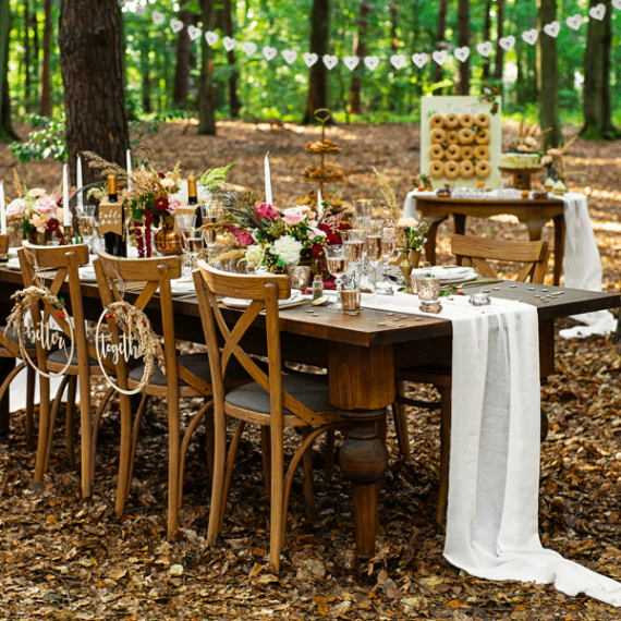 Chemin de Table Mousseline Coton Vert Sauge