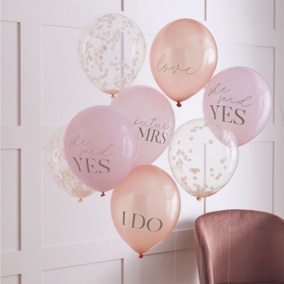 Ballons confettis et pastels EVJF x8