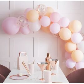 Kit Guirlande Ballons Coeurs, Rose Gold - Les Bambetises