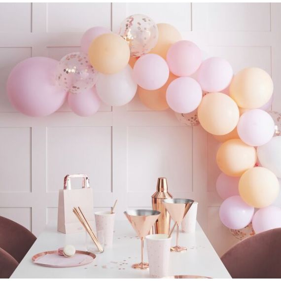 Guirlande de ballons en kit - Blanc et or - MODERN CONFETTI