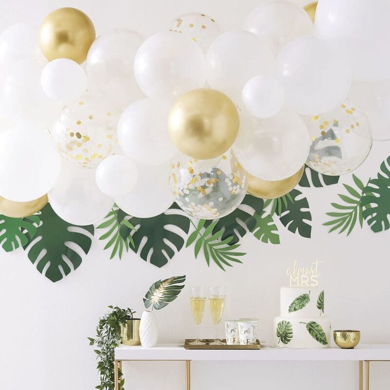Guirlande De Ballons En Kit Blanc Et Or Modern Confetti