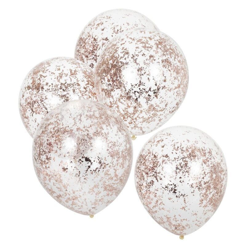 Ballon confettis originaux rose gold x5 - MODERN CONFETTI