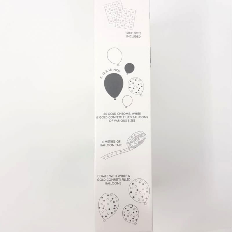 Guirlande de ballons en kit - Blanc et or - MODERN CONFETTI