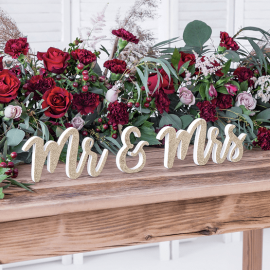 Inscription Mr & Mrs paillette or