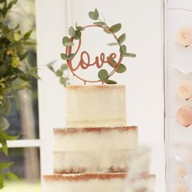 Cake topper Love rose gold