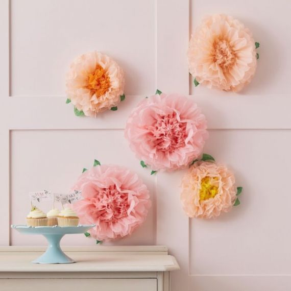 Fleurs en papier blush