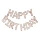 Ballons lettres Happy Birthday rose gold