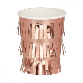 Gobelets rose gold à franges x8