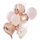 Bouquet de ballons confettis rose gold, rose et blanc