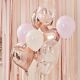 Bouquet de ballons confettis rose gold, rose et blanc