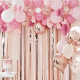 Bouquet de ballons confettis rose gold, rose et blanc