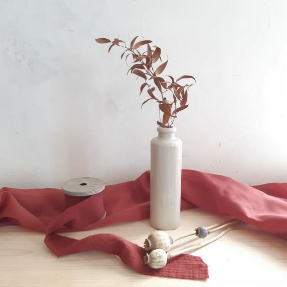 Bouteille Vase poterie beige - petit modèle