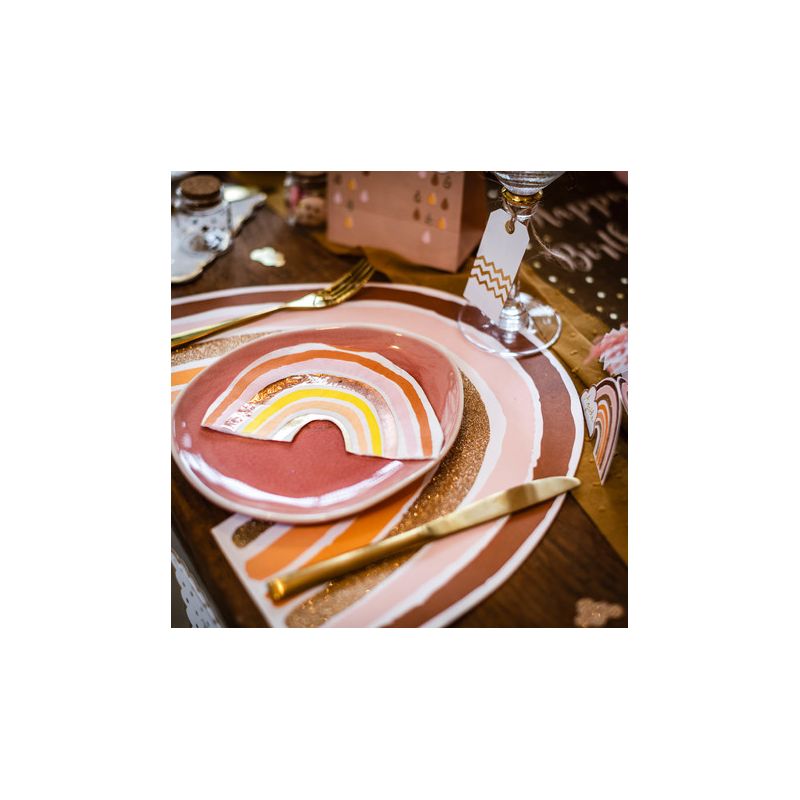 Serviettes Arc En Ciel Terracotta X16 Modern Confetti Serviettes Arc En Ciel Terracotta X16 Modern Confetti