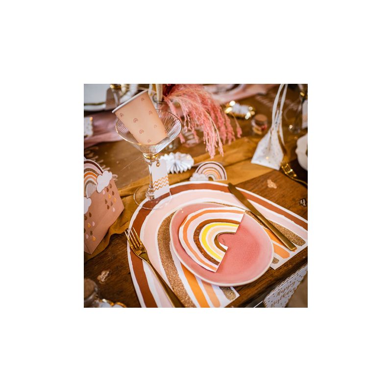 Serviettes Arc En Ciel Terracotta X16 Modern Confetti Serviettes Arc En Ciel Terracotta X16 Modern Confetti