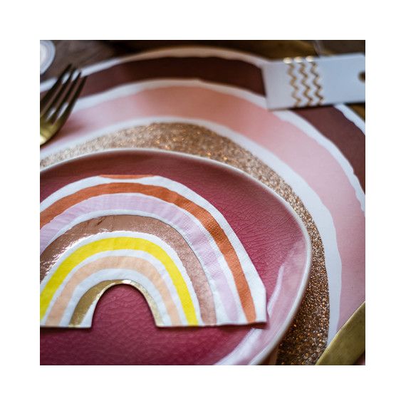 Serviettes Arc En Ciel Terracotta X16 Modern Confetti Serviettes Arc En Ciel Terracotta X16 Modern Confetti