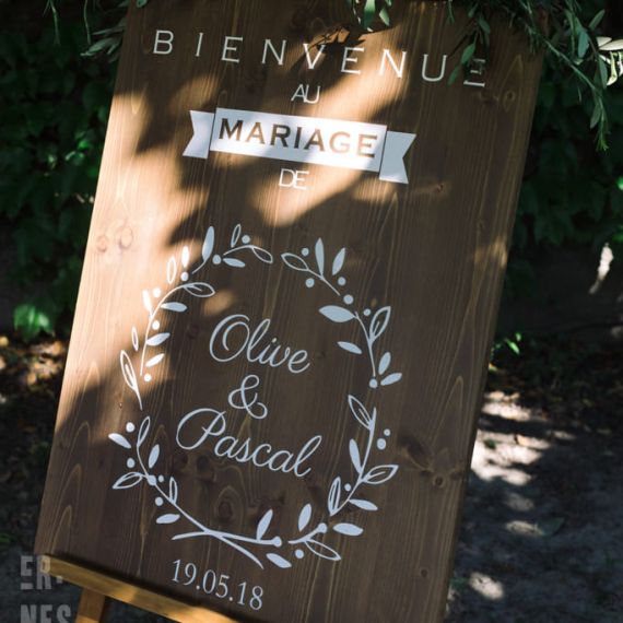 Panneau mariage personnalisable - Bois provencal