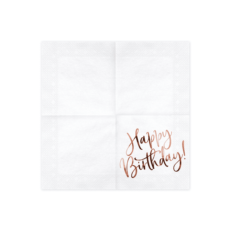 Serviettes anniversaire rose gold x20 - MODERN CONFETTI