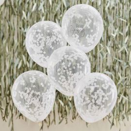 Ballons confettis Baby Shower x5